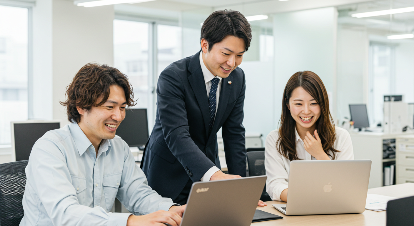 チームで議論しながら課題解決に取り組む様子
